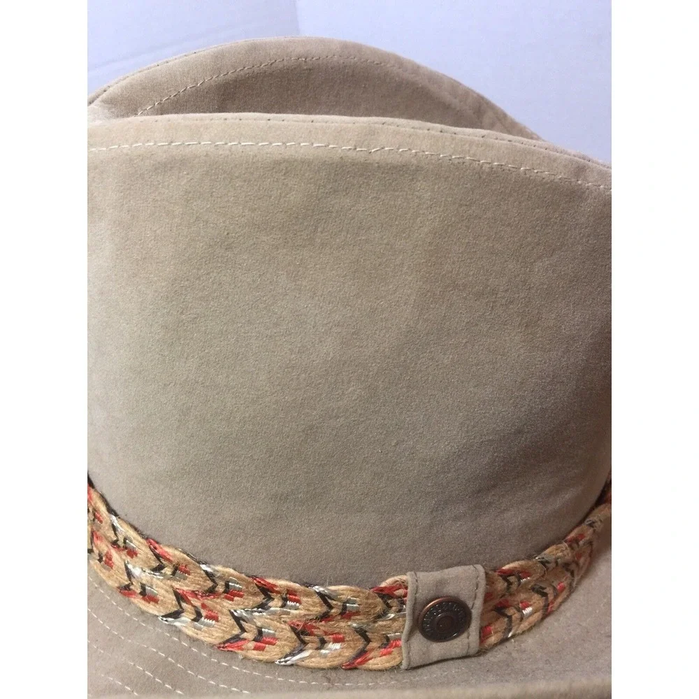 Vtg Levi Strauss Suade Leather Hat 7 1/8‎ Brown Cowboy Hat Nice